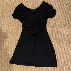 bernini black knit dress ruched short sleeve